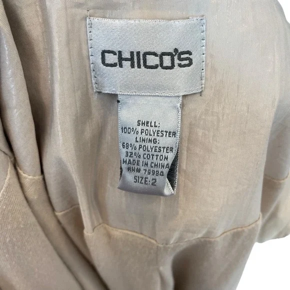 Chico’s Metallic Silver Windbreaker / Waterproof Jacket - Picture 13 of 14